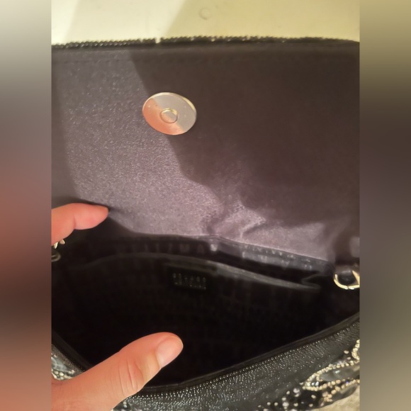 Stuart Weitzman Gemma Moonstone Crystal and Beaded Clutch Bag with Strap - Picture 5 of 8